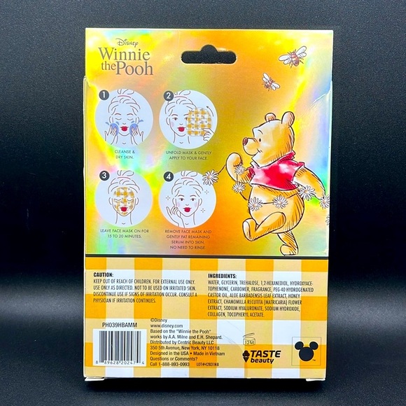 Disney Winnie the Pooh 5 Piece Honey Blossom Collagen Face Masks - Picture 2 of 2